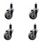 Service Caster 3.5'' SS Gray Poly Wheel Swivel 1-1/4'' Expanding Stem Caster Set, 4PK SCC-SSEX20S3514-PPUB-114-4 - alternate 1